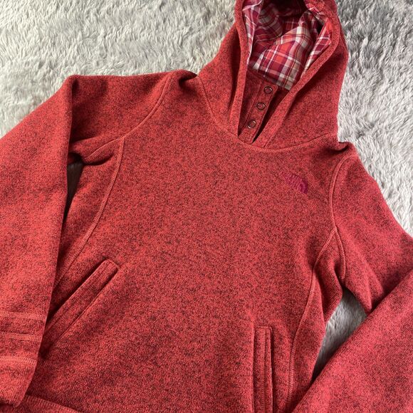 The North Face Tops - The North Face Jacket Womens Small Red Hoodie Pullover Heathered Hiking Outdoors